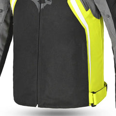 Bela Cordaniel Giacca moto - Nera/Grigio scuro/Fluor giallo zip