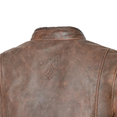 Bela Royal Rider Giacca in pelle vintage marrone/beige 