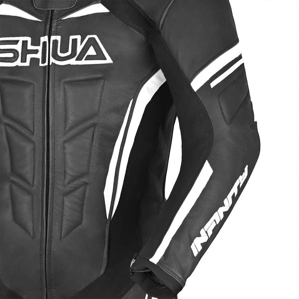 Shua Infinity Nero Bianco 1PC Tute da Moto in Pelle Uomo arm 2