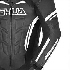 Shua Infinity Nero Bianco 1PC Tute da Moto in Pelle Uomo arm 2