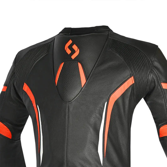Shua Infinity Nero Arancia 2PC Tute da Moto in Pelle Uomo 