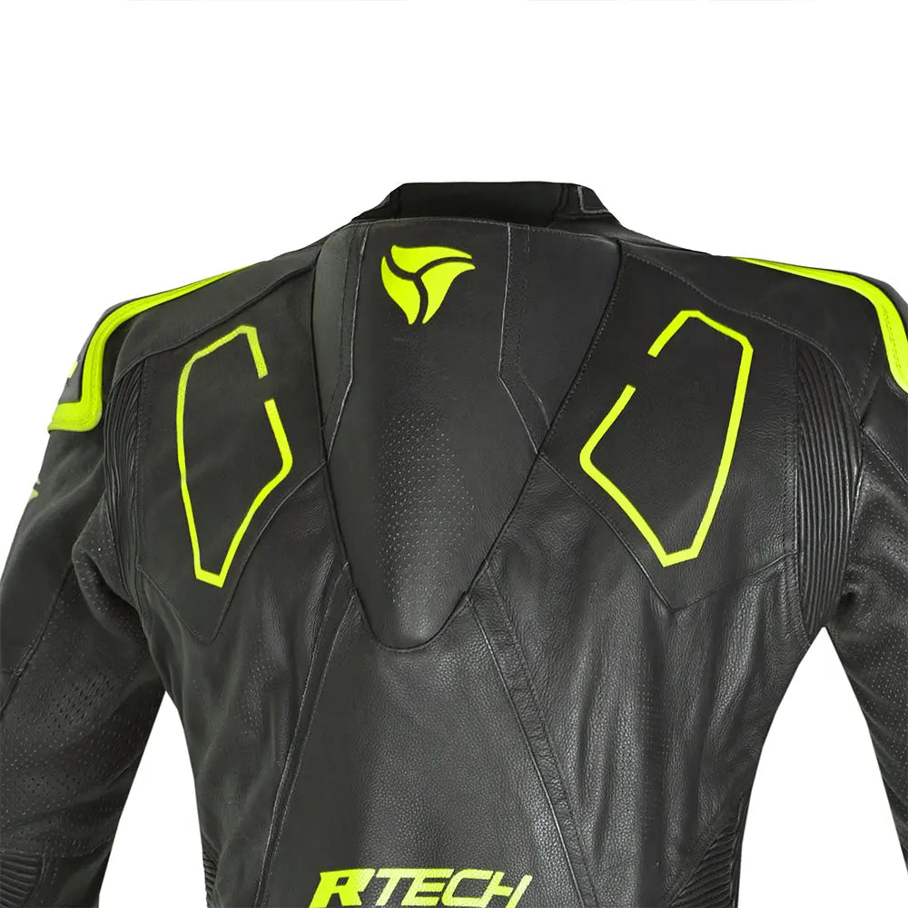 R-Tech rising star Kangaroo Mix Tuta Moto In Pelle Racing Intera Nero/Giallo 
