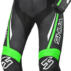 Shua Infinity Nero Verde 1PC Tute da Moto in Pelle Uomo 