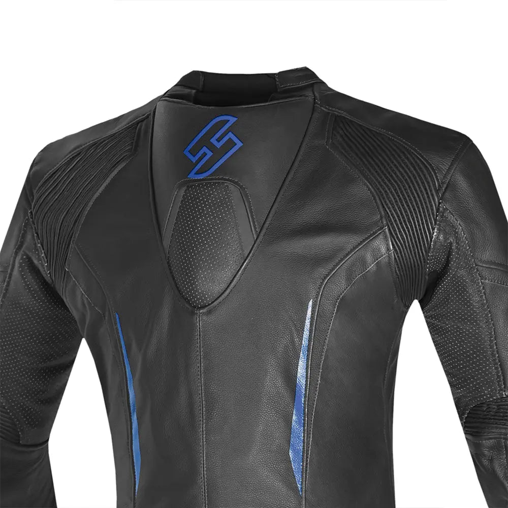 Shua Infinity Tuta Moto 2 pezzi Nero/Blu back shoulder