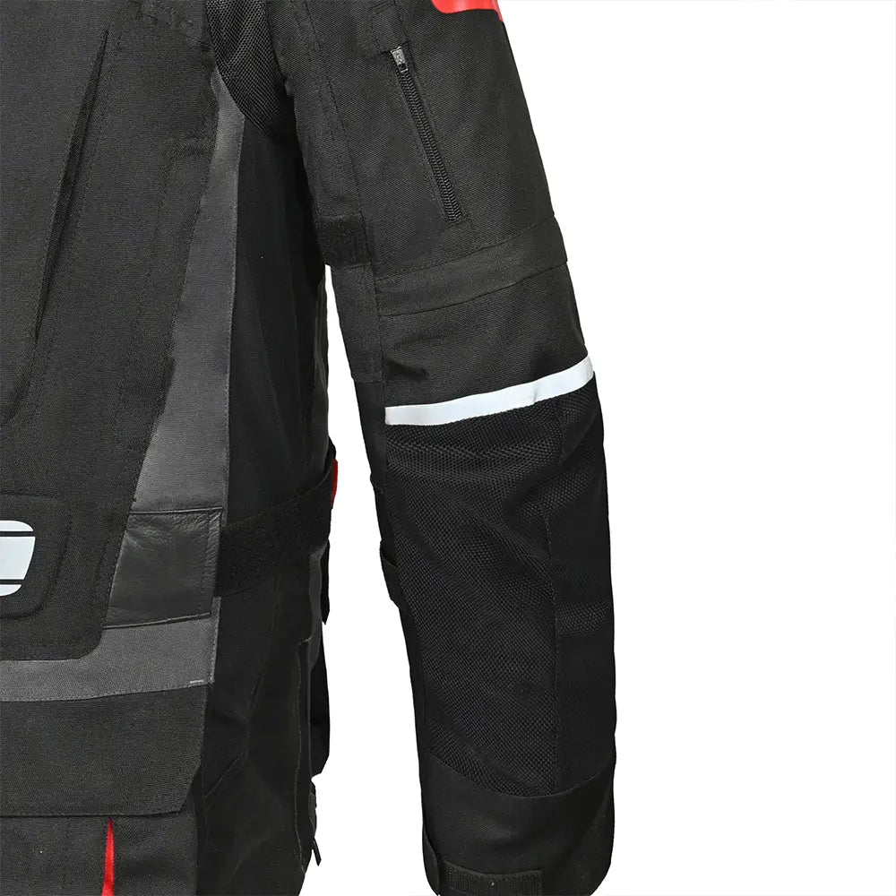 Bela Cross Road Extreme WP Giacca moto per uomo Nero Gris Rosso cuffs