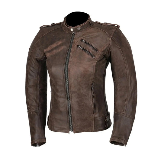 Chaqueta de cuero marrón R-Tech Bold Lady – Yamoto.it