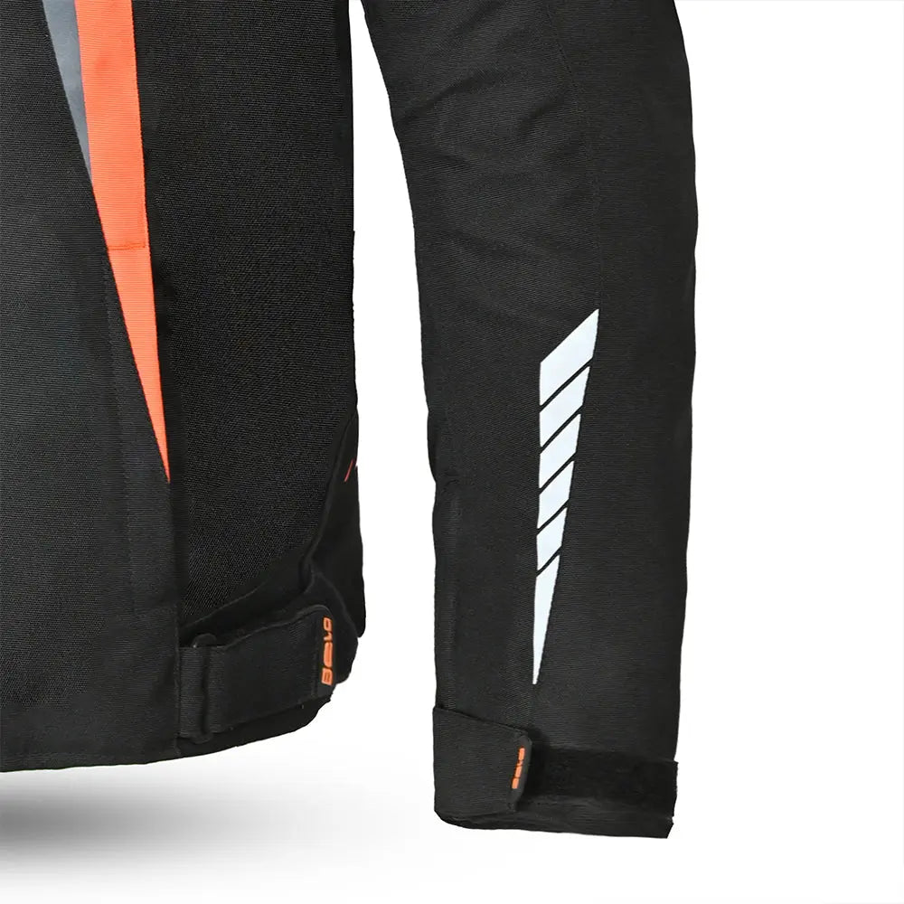 Bela Bradley Nero/Arancione Giacca Tessile da Moto Limited Edition cuffs