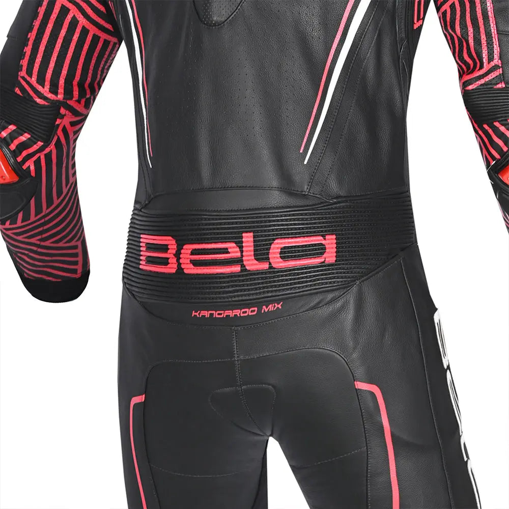 BELA NorthStar 1PC tute da corsa moto Nero rosso hip area