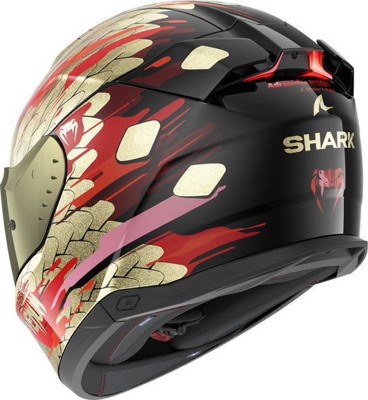 SHARK SKWAL i3 VENUM Moto Integrali Caschi Nero Rosso Oro