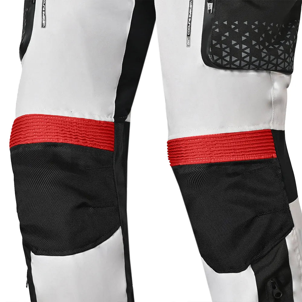 BELA CROSSROAD EXTREME WP PANTALONI UOMO MOTO TESSUTO GHIACCIO GRIGIO ROSSO 