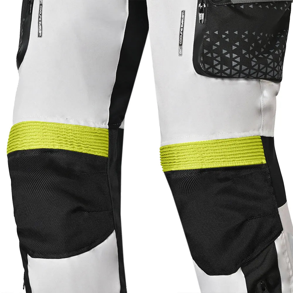 BELA CROSSROAD EXTREME WP PANTALONI UOMO MOTO TESSUTO GHIACCIO GRIGIO GIALLO FLUO 