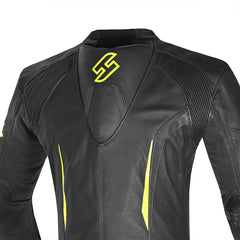 Shua Infinity Nero Giallo/Flu 1PC Tute da Moto in Pelle Uomo back shoulder