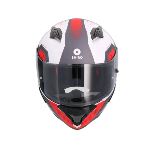 SHIRO HUNTER SH-890 COMMAND Moto Integrali Caschi Bianco Opaco Rosso 