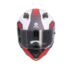 SHIRO HUNTER SH-890 COMMAND MOTO INTEGRALI CASCHI BIANCO OPACO ROSSO