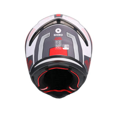 SHIRO HUNTER SH-890 COMMAND MOTO INTEGRALI CASCHI BIANCO OPACO ROSSO