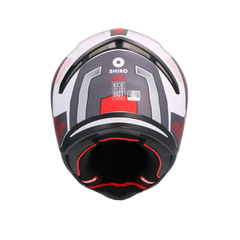 SHIRO HUNTER SH-890 COMMAND Moto Integrali Caschi Bianco Opaco Rosso 