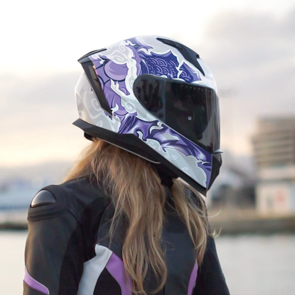 CGM 311F BLAST CLOUD CASCO INTEGRAL BLANCO MORADO MATE 
