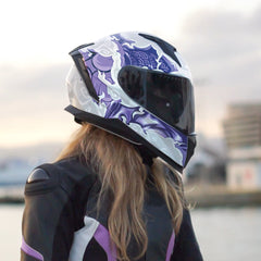 CGM 311F BLAST CLOUD CASCO INTEGRAL BLANCO MORADO MATE 