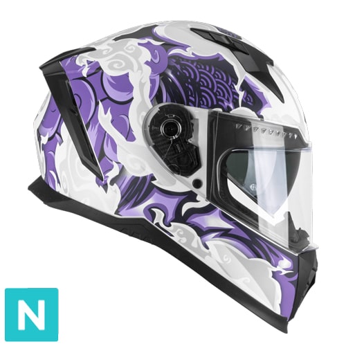 CGM 311F BLAST CLOUD CASCO INTEGRAL BLANCO MORADO MATE 