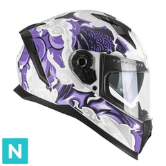 CGM 311F BLAST CLOUD CASCO INTEGRAL BLANCO MORADO MATE 
