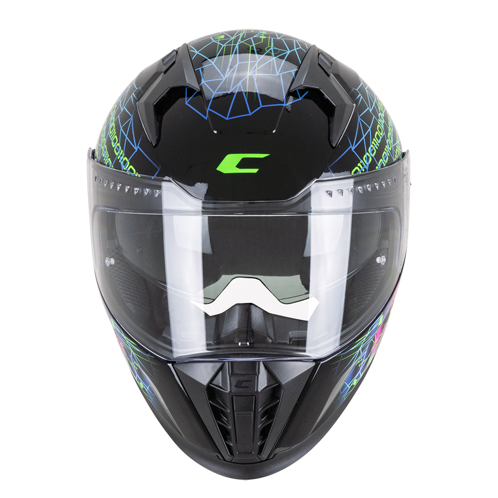 CGM 311T BLAST TECH CASCO DE MOTO INTEGRALES NEGRO MORADO VERDE FLUOR 
