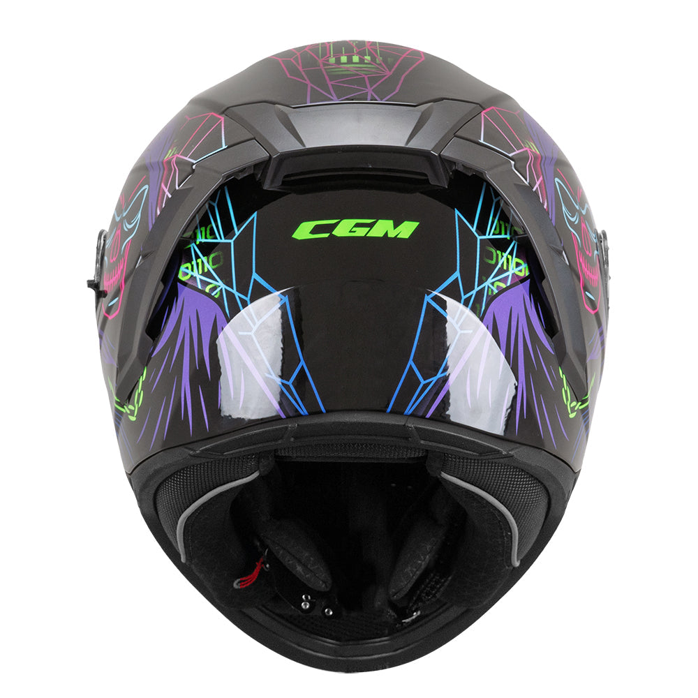 CGM 311T BLAST TECH CASCO DE MOTO INTEGRALES NEGRO MORADO VERDE FLUOR 