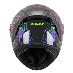 CGM 311T BLAST TECH CASCO DE MOTO INTEGRALES NEGRO MORADO VERDE FLUOR 