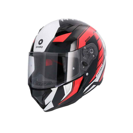 SHIRO HUNTER SH-890 EDGE MOTO INTEGRALI CASCHI NERO ROSSO BIANCO 
