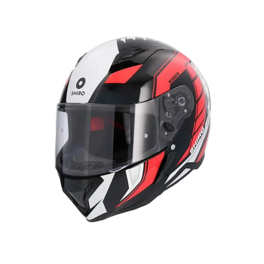 SHIRO HUNTER SH-890 EDGE Moto Integrali Caschi Nero Rosso Bianco 