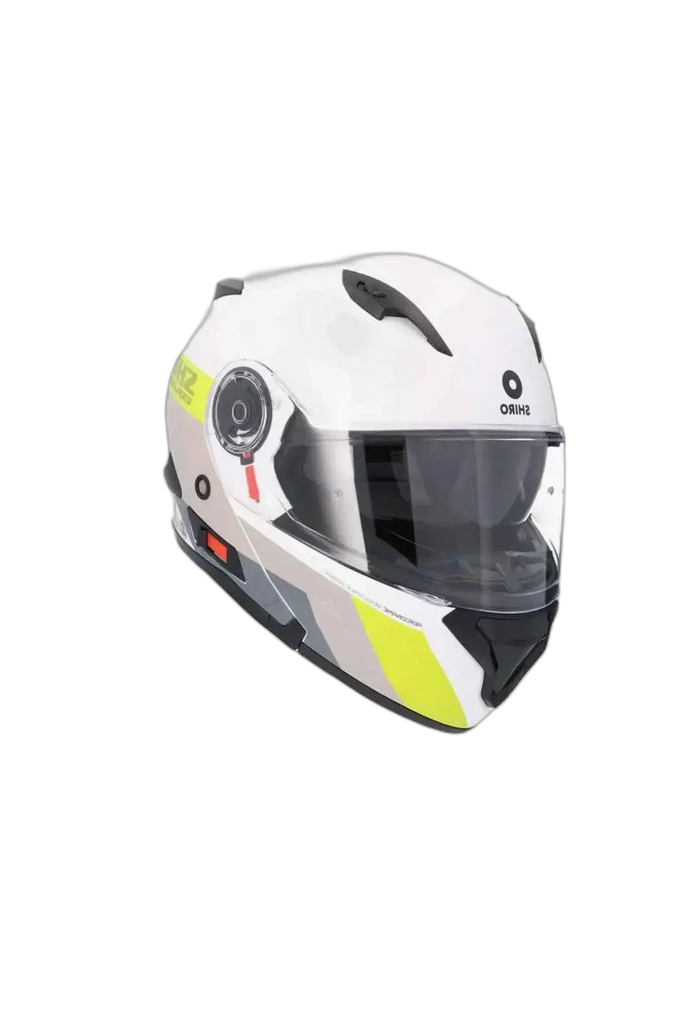SHIRO EXPLORER MAVERICK Moto Modulari Caschi Blanco Grigio Giallo 