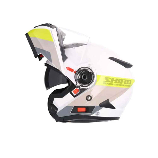 SHIRO EXPLORER MAVERICK MOTO MODULARI CASCHI BLANCO GRIGIO GIALLO