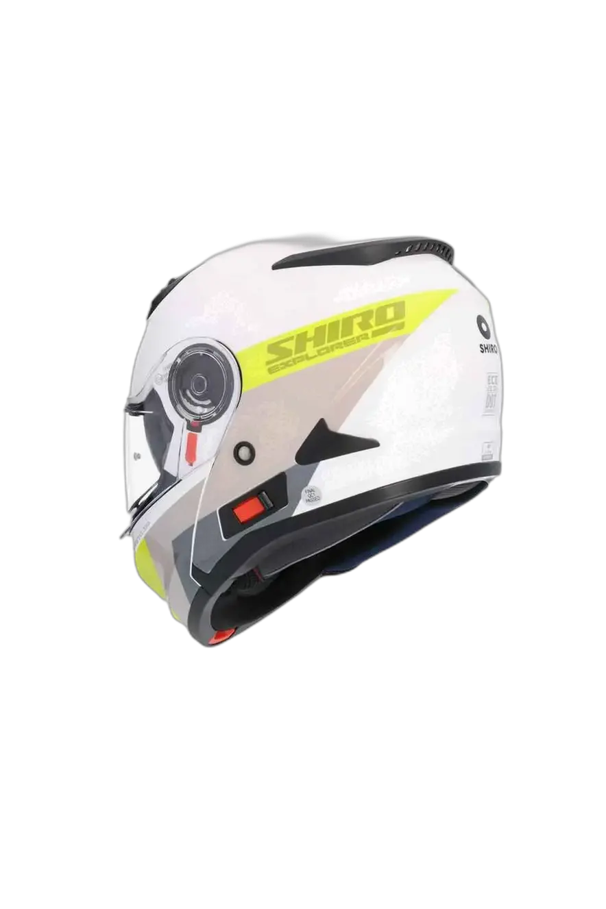 SHIRO EXPLORER MAVERICK Moto Modulari Caschi Blanco Grigio Giallo 