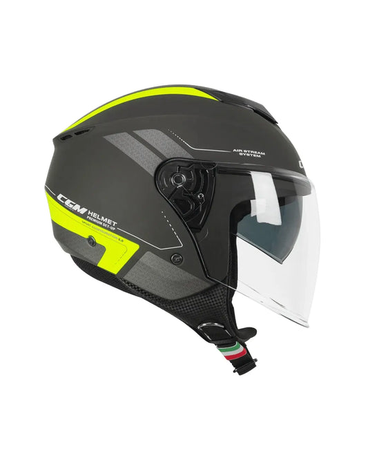 CGM 126G IPER CITY Moto Jet Caschi Grafite Fluo Giallo