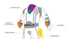 BELA-1PC tuta X Race NERO/BIANCO/ROSSO 