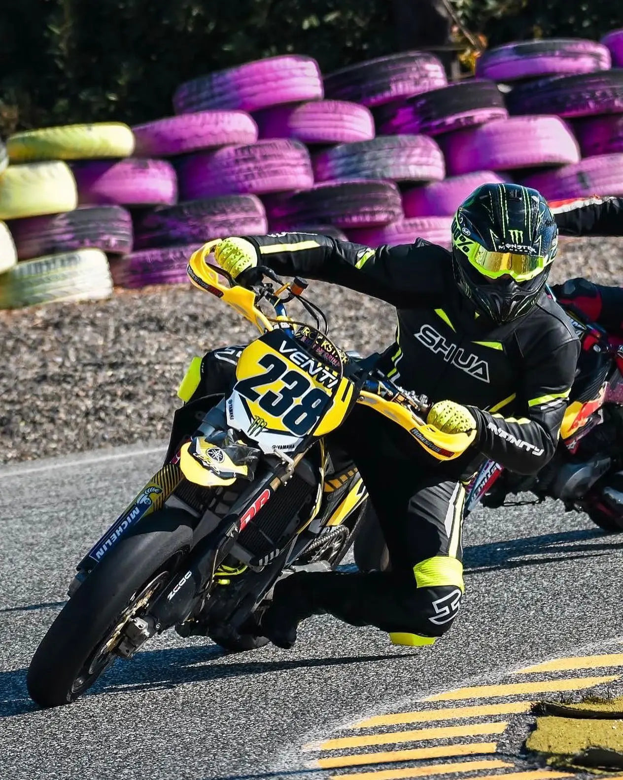 Shua Infinity Tuta Moto 2 pezzi Nero/Giallo 