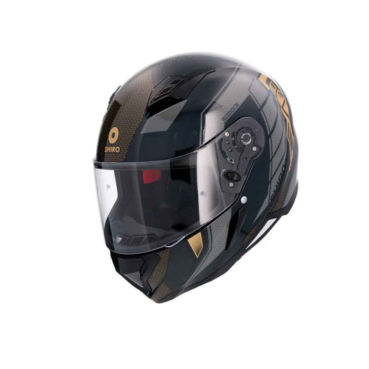 SHIRO SH-890 HUNTER EDGE Moto Integrali Caschi Nero Griogio Oro