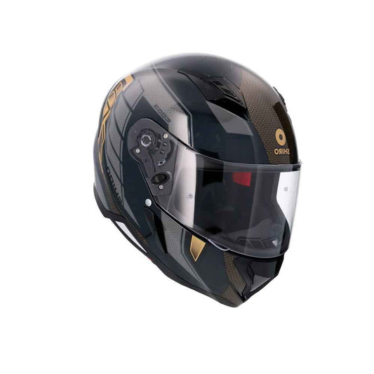 SHIRO SH-890 HUNTER EDGE Moto Integrali Caschi Nero Griogio Oro