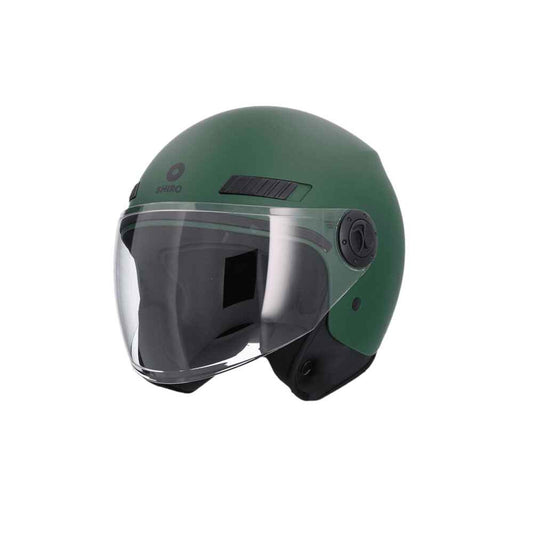 SHIRO SH-62 KYOTO Moto Jet Caschi Opaco Verde 