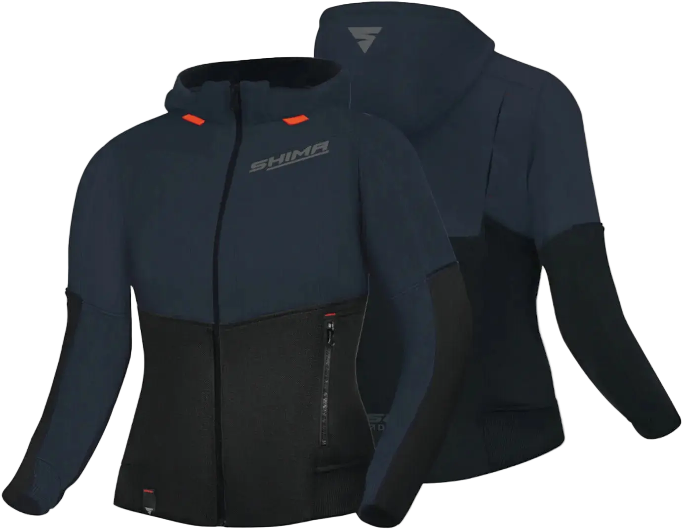 SHIMA Daybreaker donna Felpa cappuccio zip Nero Grigio 