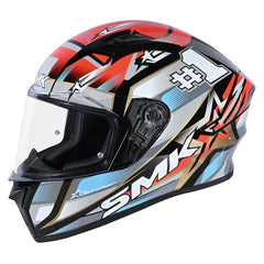 SMK STELLAR SPORTS #UNO MA263 MOTO INTEGRALE CASCHI GRIGIO BLU ROSSO
