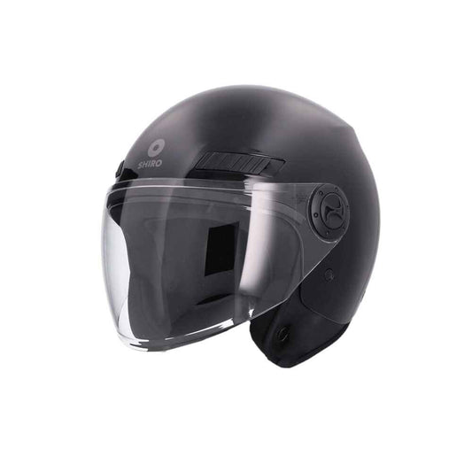 SHIRO SH-62 KYOTO Moto Jet Caschi Opaco Nero 