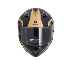 SHIRO Hunter Sh-890 Mando Moto Integrali Caschi Nero Oro 