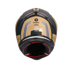 SHIRO Hunter Sh-890 Mando Moto Integrali Caschi Nero Oro 