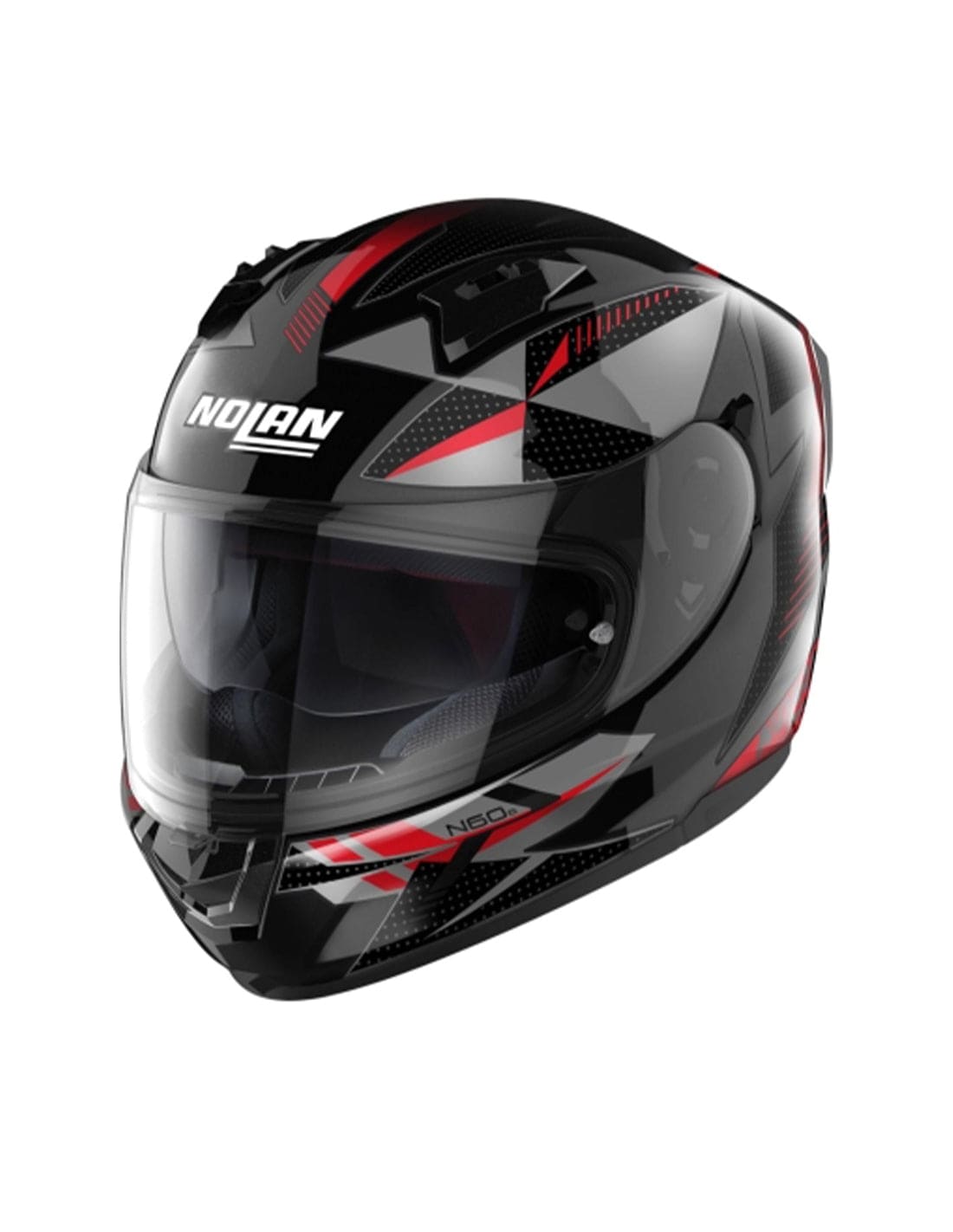 NOLAN N60-6 WIRING 074 Moto Integrali Caschi Nero Argento Rosso