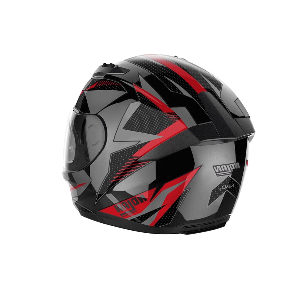 NOLAN N60-6 WIRING 074 Moto Integrali Caschi Nero Argento Rosso