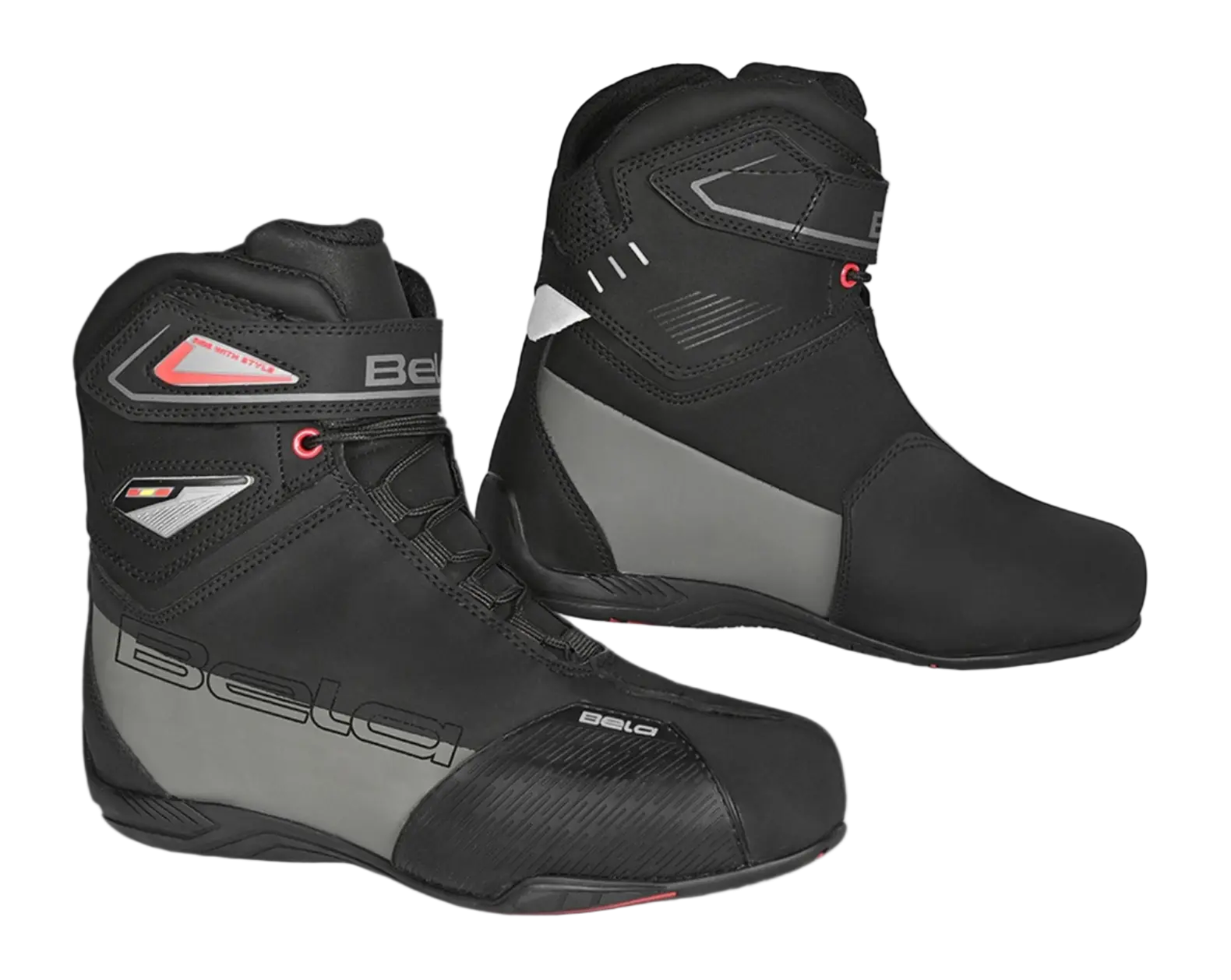 BELA BLAZE MAN STIVALI DA MOTO IN PELLE NERO GRIGIO 