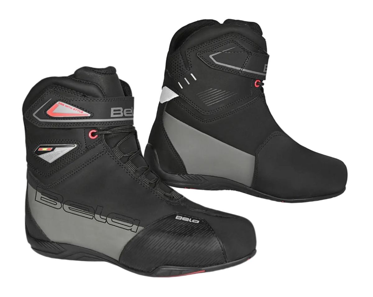 BELA BLAZE MAN STIVALI DA MOTO IN PELLE NERO GRIGIO 