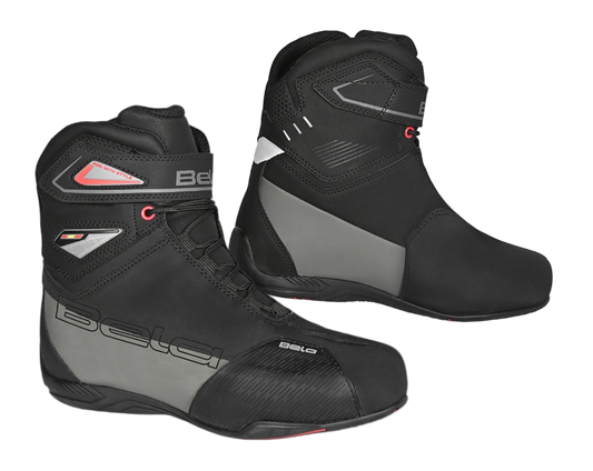 BELA BLAZE MAN STIVALI DA MOTO IN PELLE NERO GRIGIO 