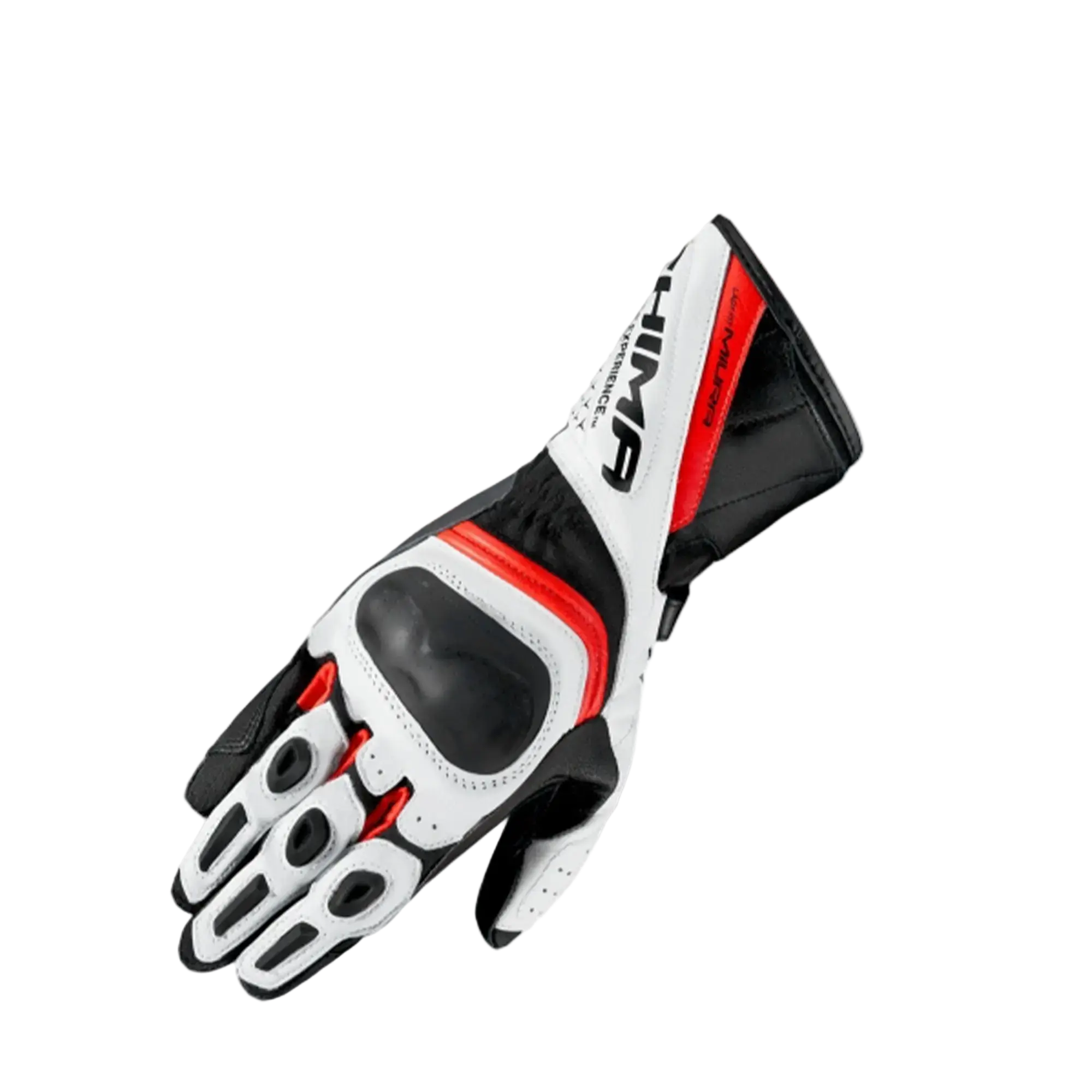 SHIMA MIURA MOTO GUANTI DONNA TRAFORATI ROSSO BIANCO NERO 