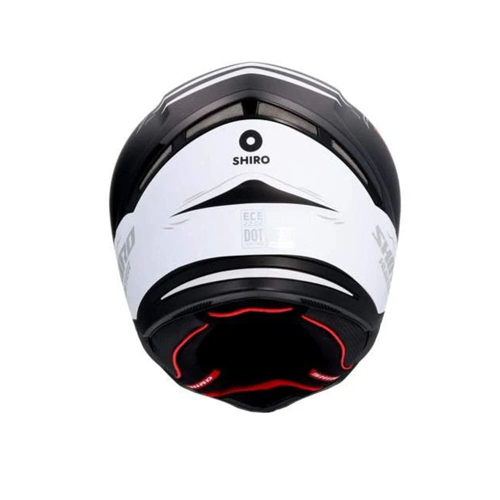 SHIRO HUNTER SHARK Moto Integrali Caschi Opaco Nero Bianco